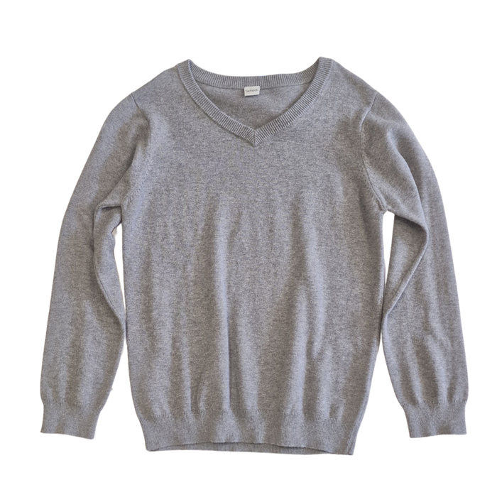Girls Grey Uniform Jumper – V-Neck Knit – School Layer