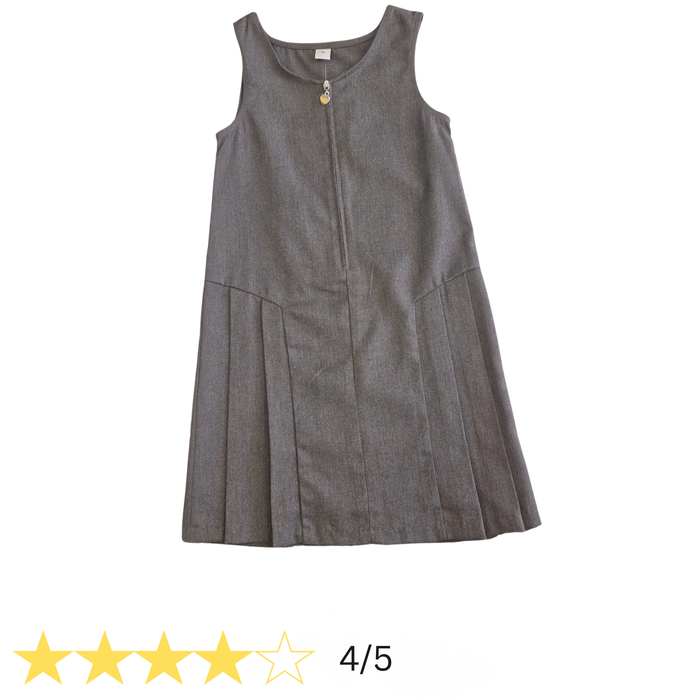 Girls Grey Uniform Pinafore – Zip Front – Age 9 Years