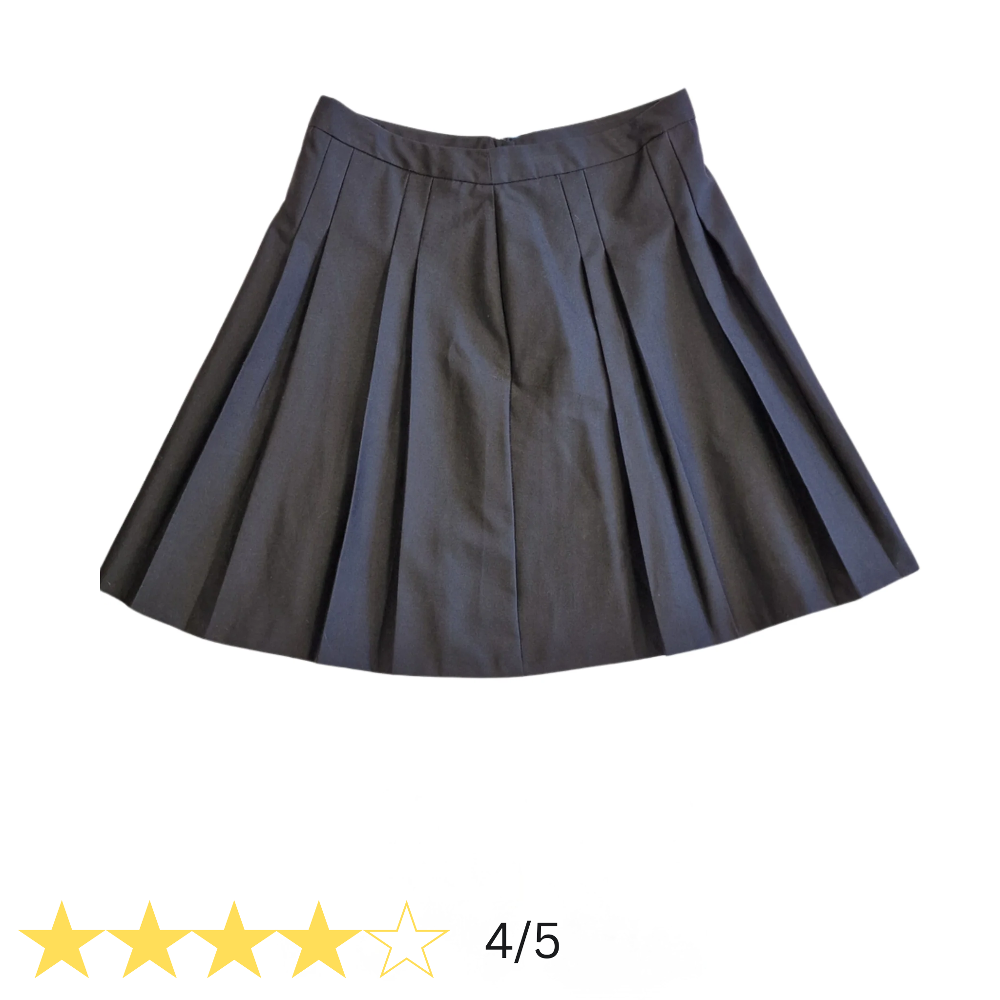 Girls Black Uniform Skirt – Adjustable Waist – Pleated School Style – Age 14 Years