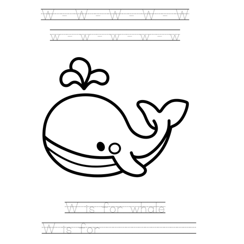 Alphabet trace and colour printable work sheet