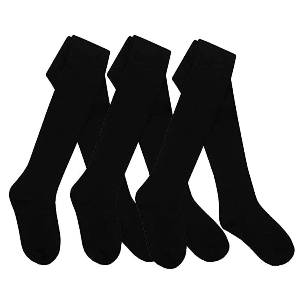 ONLINE ONLY HiFEN® 3 Pairs Girls Cotton Rich Plain Tights Warm Soft Thick Formal Smart Casual Back to School Girl Tights