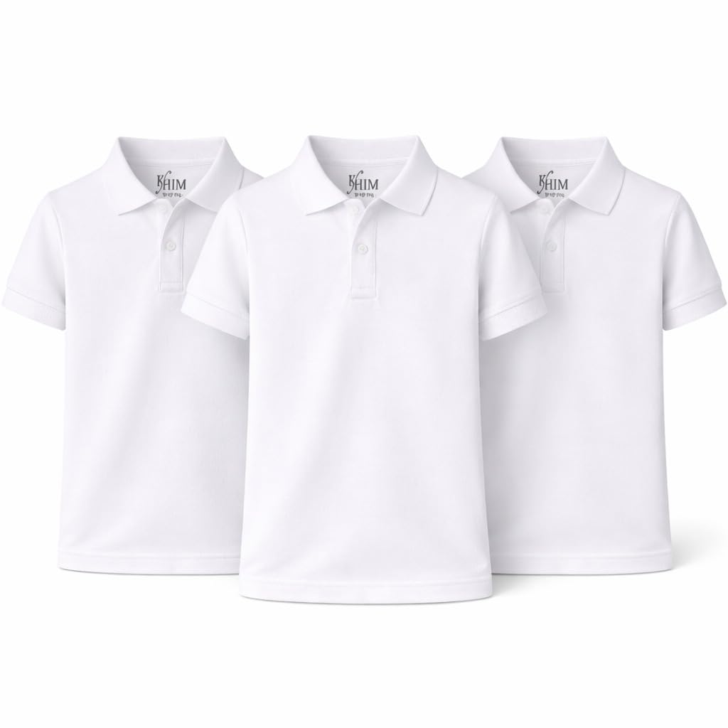 Unisex Polo Short Sleeve Polycotton Boys Girls School Uniform Plain Half Sleeve Shirts Sports Wear Indoor Outdoor-Online Only