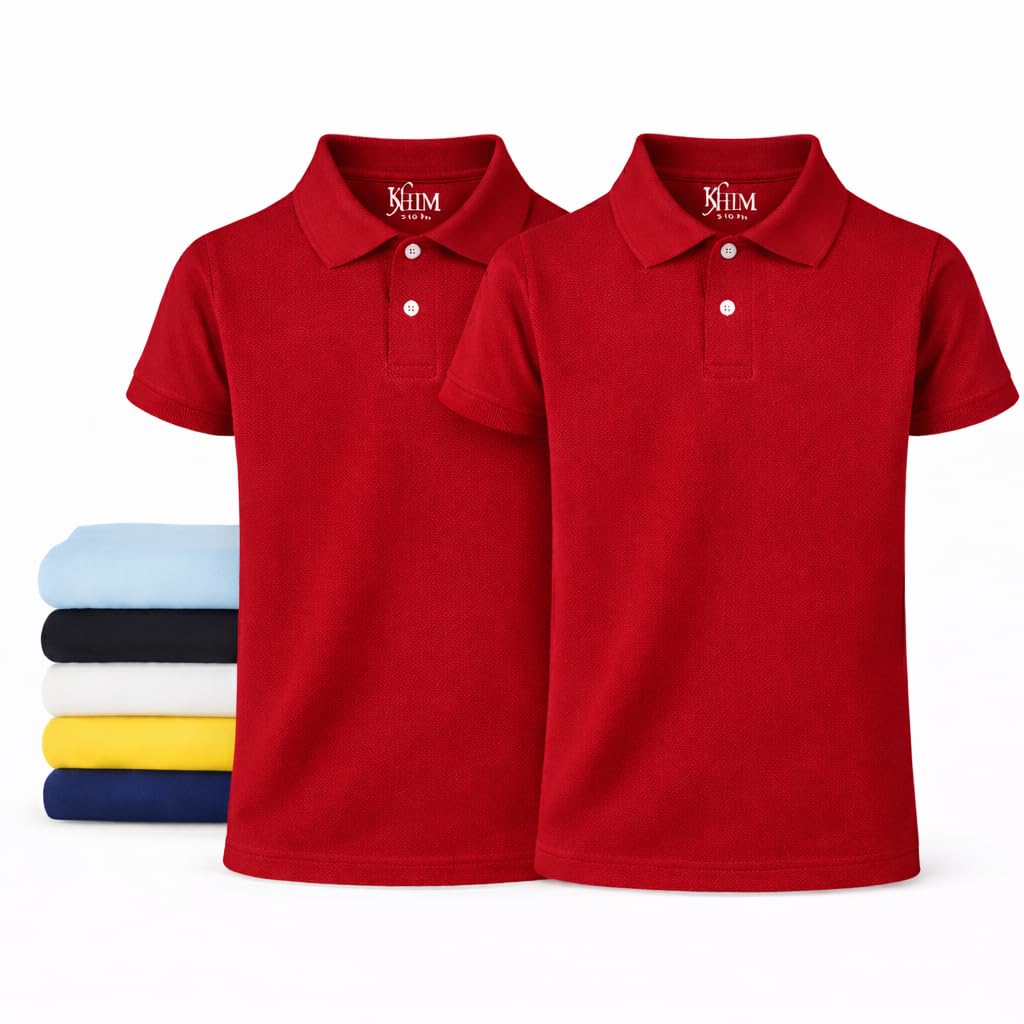 Unisex Polo Short Sleeve Polycotton Boys Girls School Uniform Plain Half Sleeve Shirts Sports Wear Indoor Outdoor-Online Only