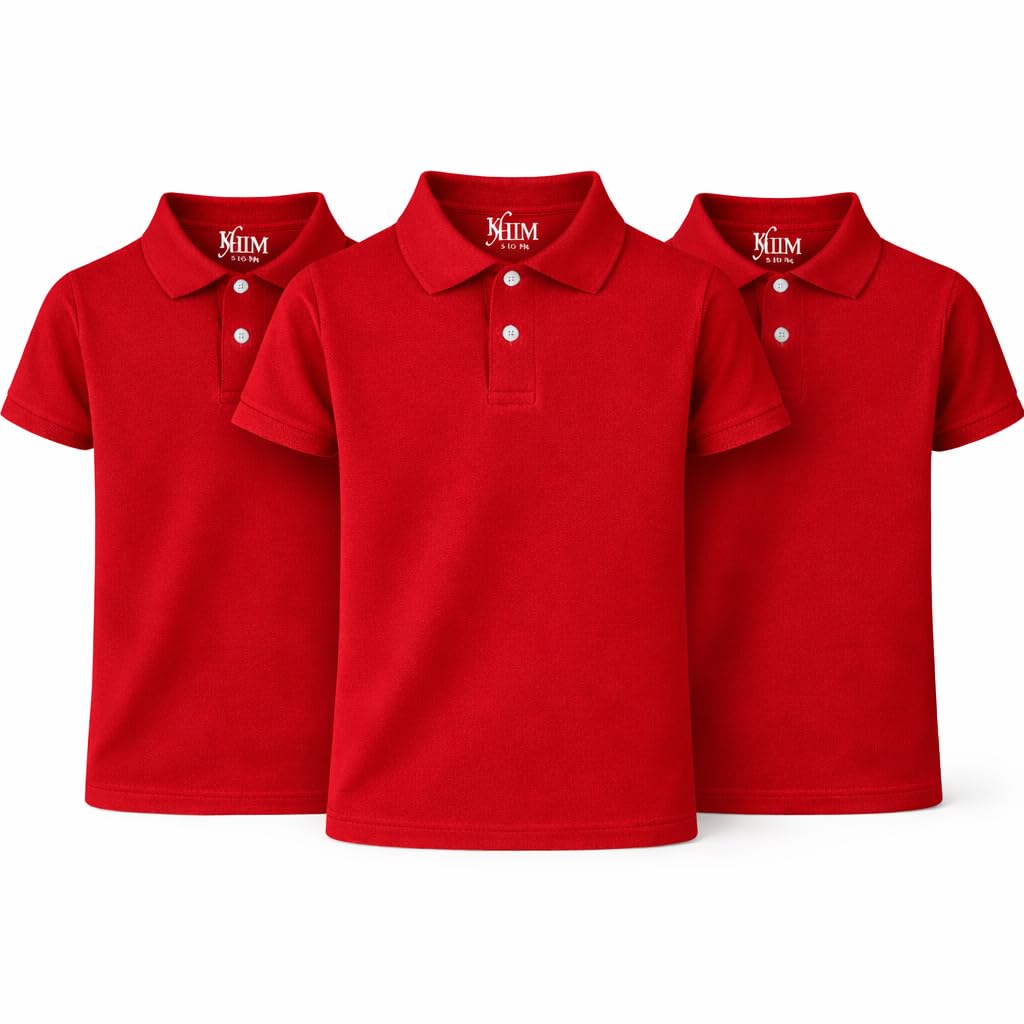 Unisex Polo Short Sleeve Polycotton Boys Girls School Uniform Plain Half Sleeve Shirts Sports Wear Indoor Outdoor-Online Only