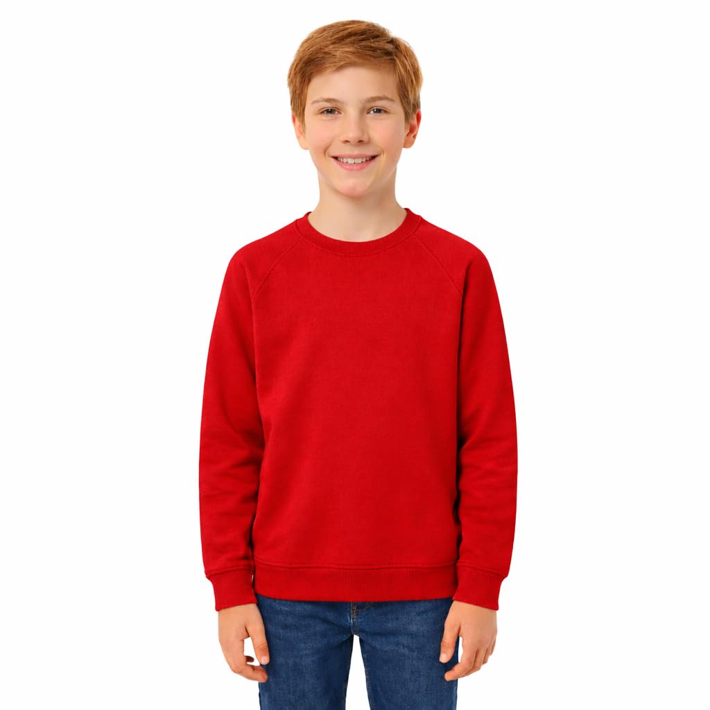 Fleece Sweatshirt Unisex Knitted Sweater Jumper Full Sleeve Kids Boys Girls Children Top Crew Neck Outdoor Activewear