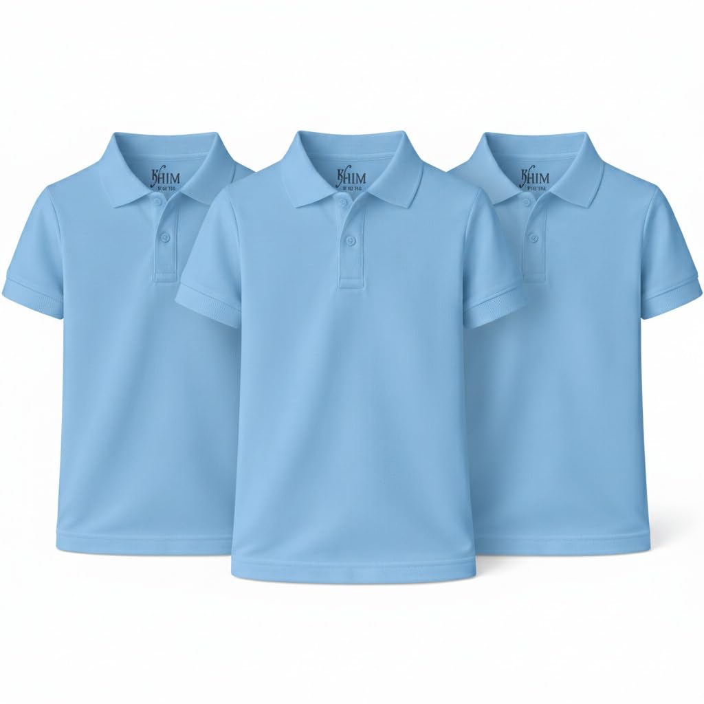Unisex Polo Short Sleeve Polycotton Boys Girls School Uniform Plain Half Sleeve Shirts Sports Wear Indoor Outdoor-Online Only