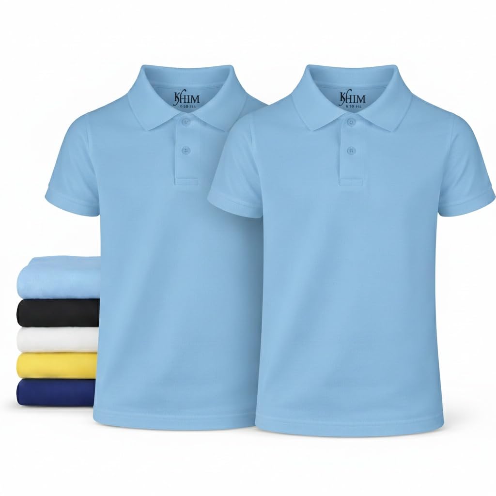 Unisex Polo Short Sleeve Polycotton Boys Girls School Uniform Plain Half Sleeve Shirts Sports Wear Indoor Outdoor-Online Only