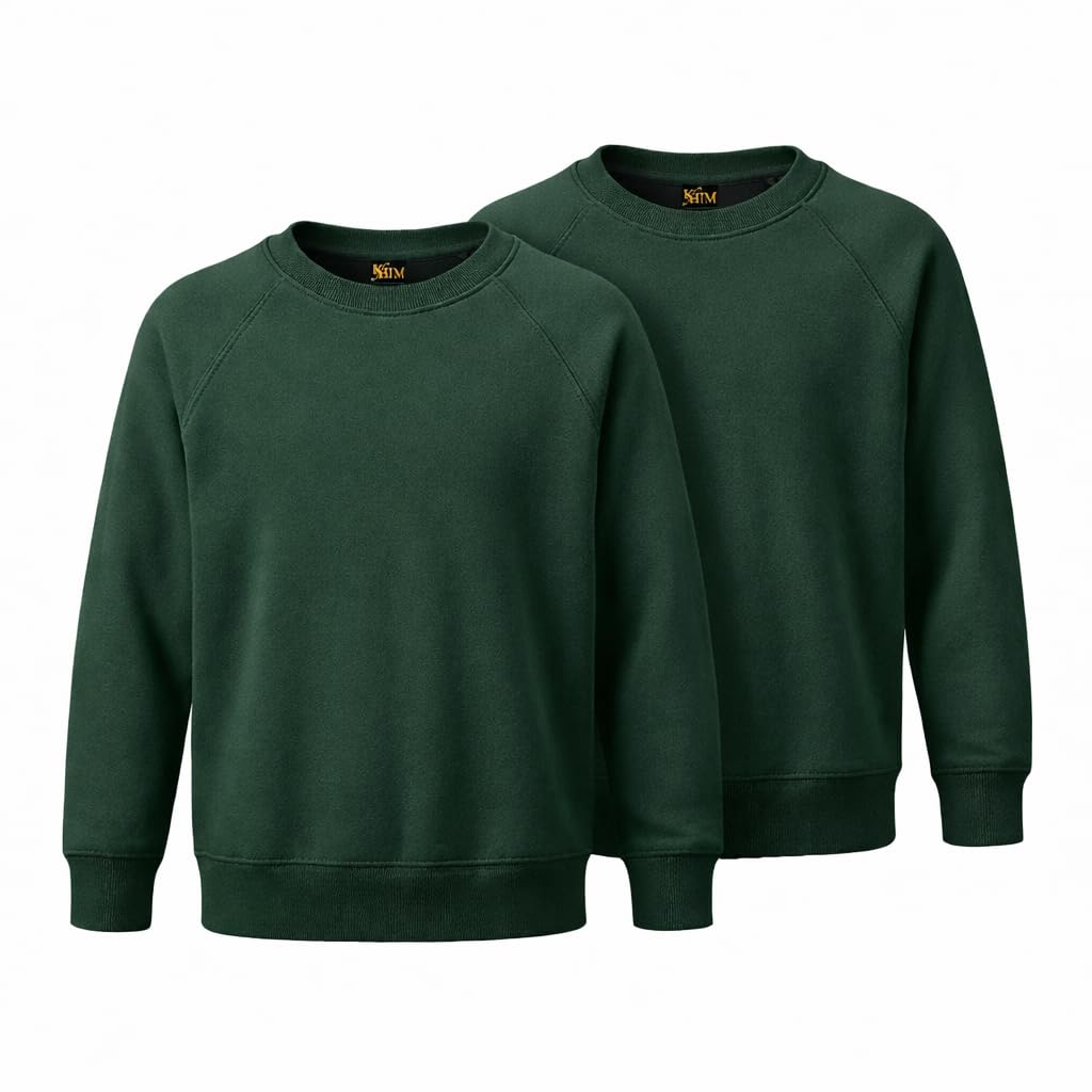 Fleece Sweatshirt Unisex Knitted Sweater Jumper Full Sleeve Kids Boys Girls Children Top Crew Neck Outdoor Activewear