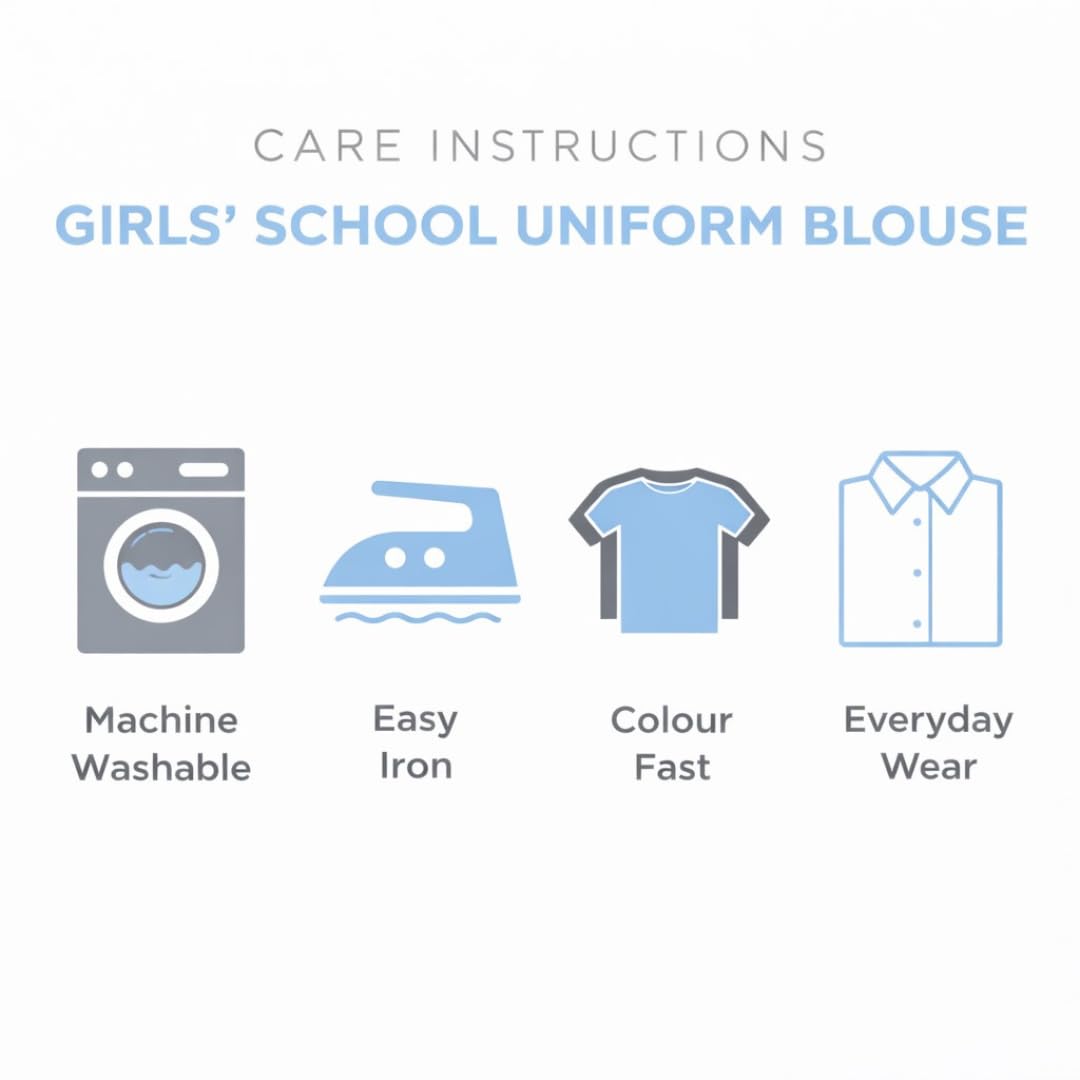 Kids Girls Full Sleeve Half Sleeve School Shirts Plain White Blue Dress Shirts Age 5 to 16 Years
