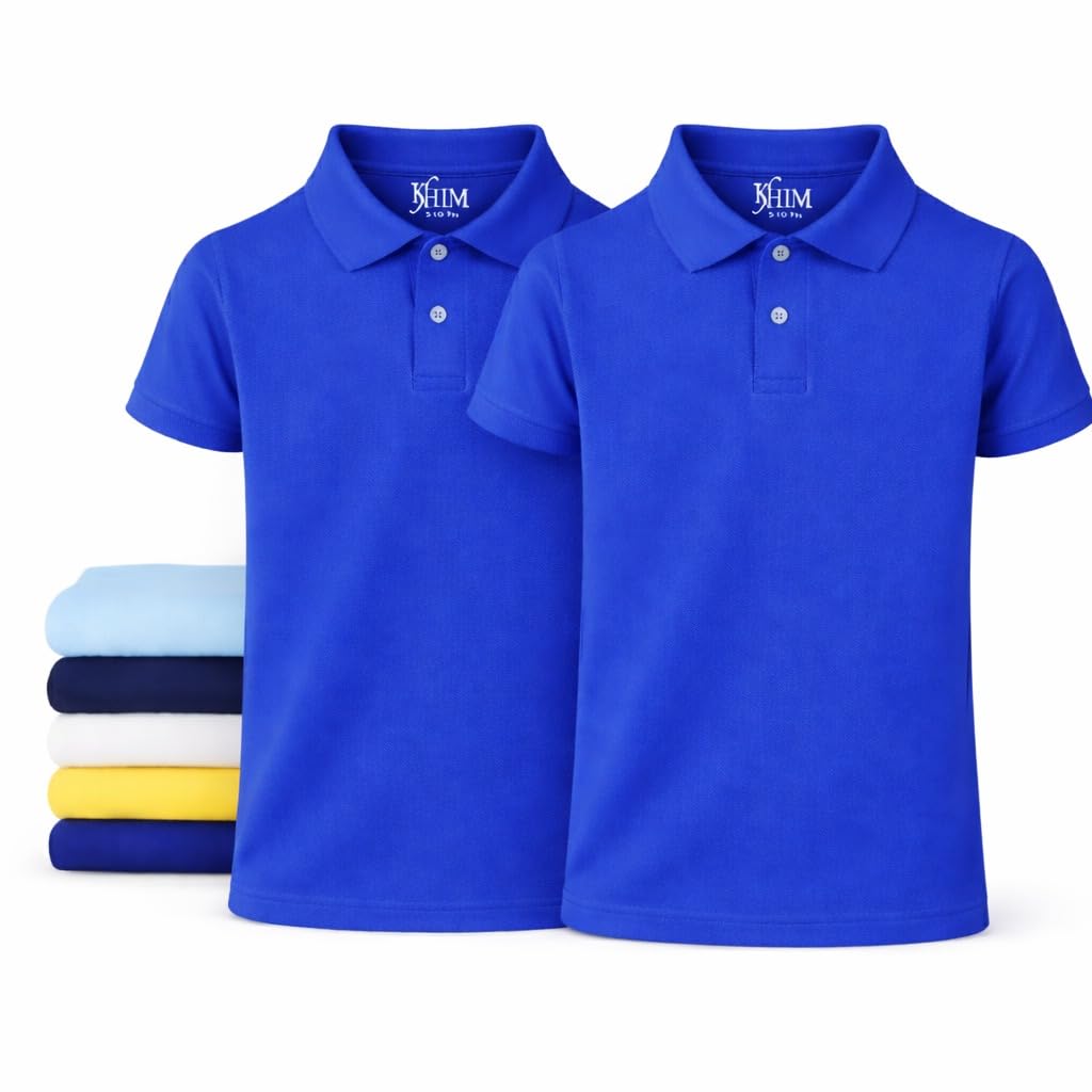 Unisex Polo Short Sleeve Polycotton Boys Girls School Uniform Plain Half Sleeve Shirts Sports Wear Indoor Outdoor-Online Only