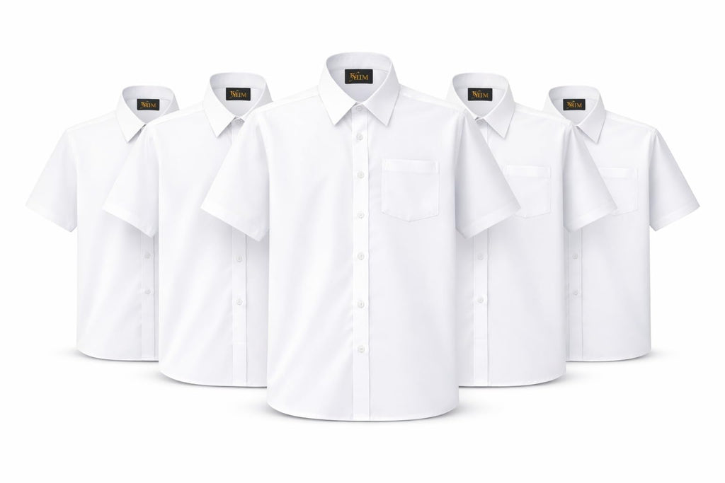 Kids Boys Full Sleeve Half Sleeve School Shirts Plain White Blue Dress Shirts 5-16 Years
