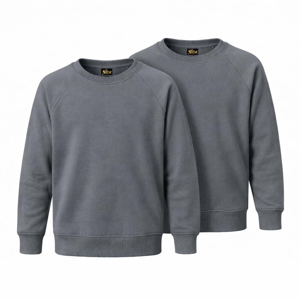 Fleece Sweatshirt Unisex Knitted Sweater Jumper Full Sleeve Kids Boys Girls Children Top Crew Neck Outdoor Activewear