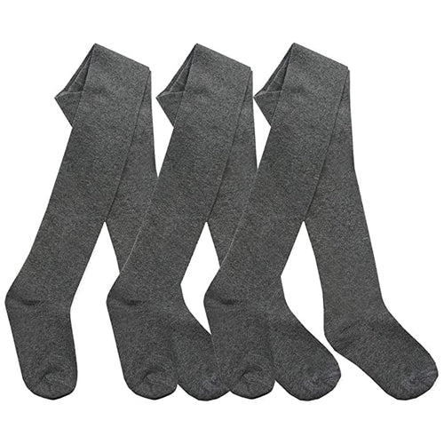 3 Pairs Girls Cotton Rich Plain Tights Warm Soft Thick Formal Smart Casual Back to School uniform Girl Tights