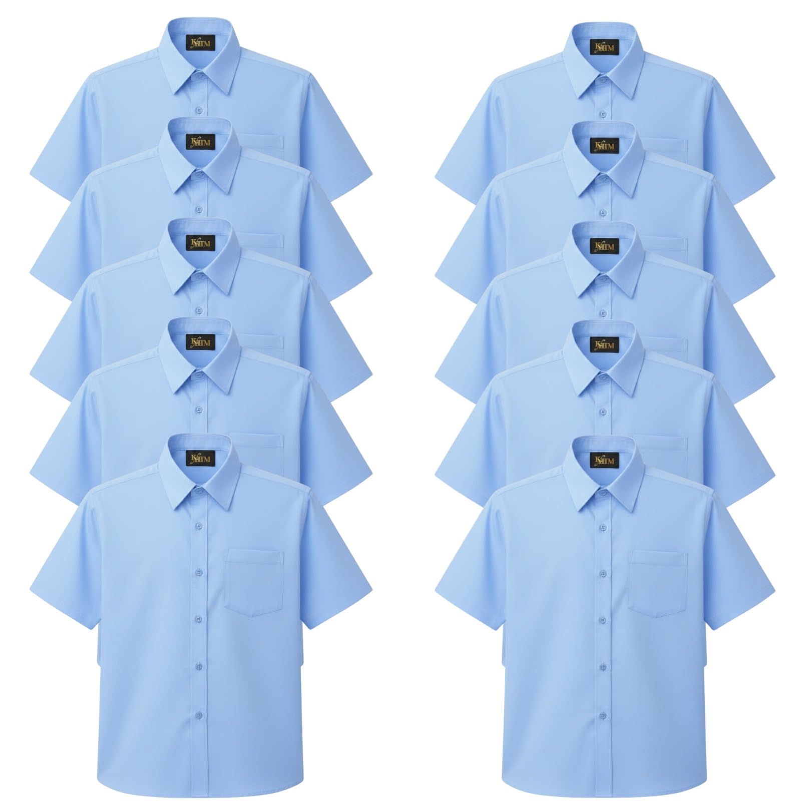 Kids Boys Full Sleeve Half Sleeve School Shirts Plain White Blue Dress Shirts 5-16 Years