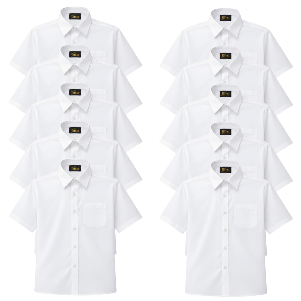 Kids Boys Full Sleeve Half Sleeve School Shirts Plain White Blue Dress Shirts 5-16 Years
