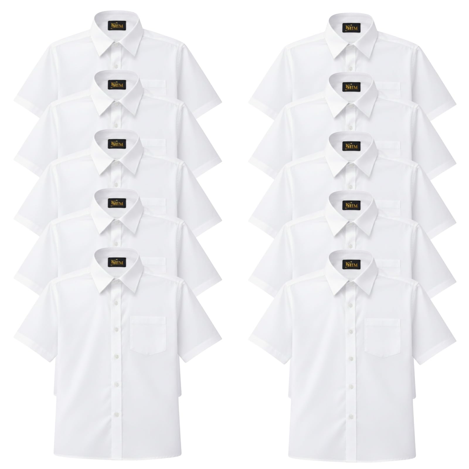 Kids Boys Full Sleeve Half Sleeve School Shirts Plain White Blue Dress Shirts 5-16 Years