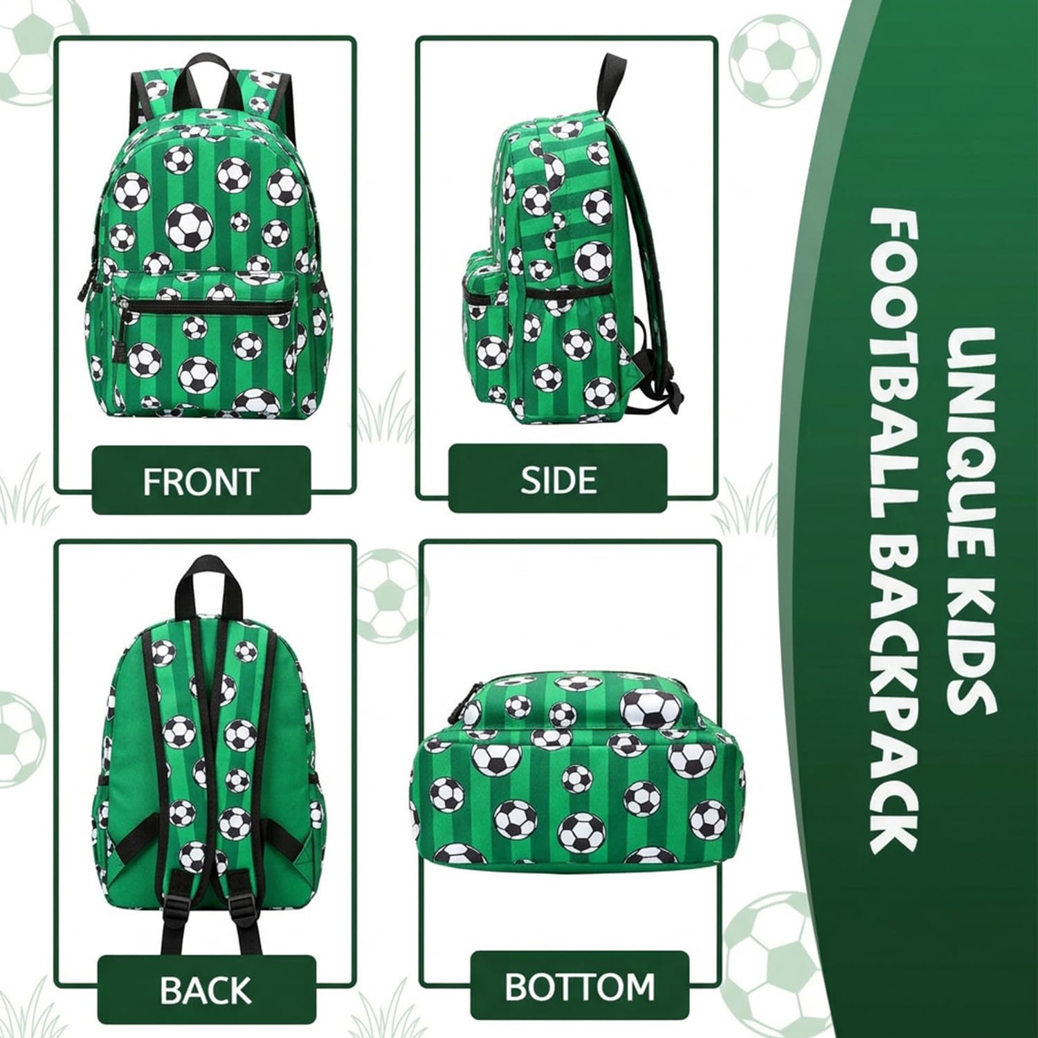 ONLINE ONLY Kids Backpack,3D Football Print School Bags