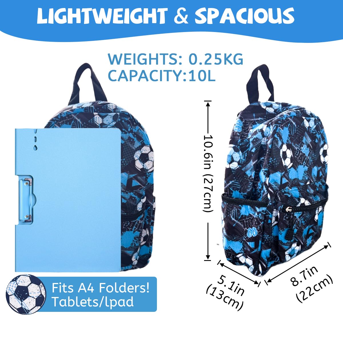 ONLINE ONLY Kids Backpack,3D Football Print School Bags