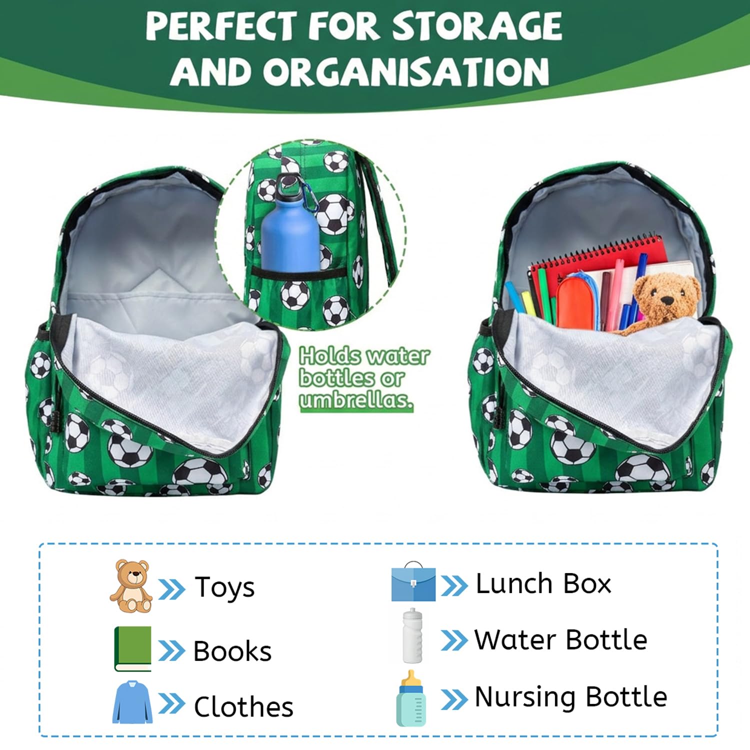 ONLINE ONLY Kids Backpack,3D Football Print School Bags