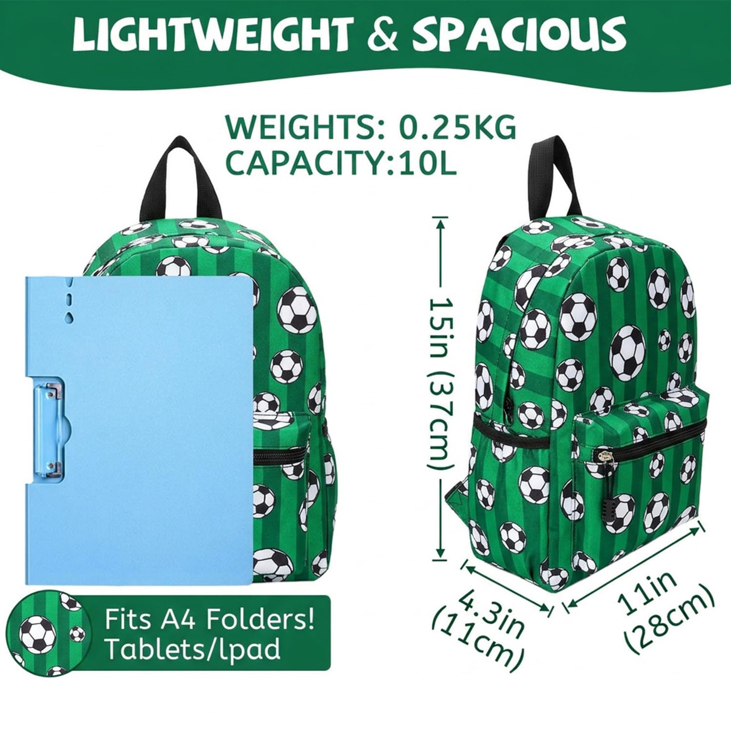 ONLINE ONLY Kids Backpack,3D Football Print School Bags