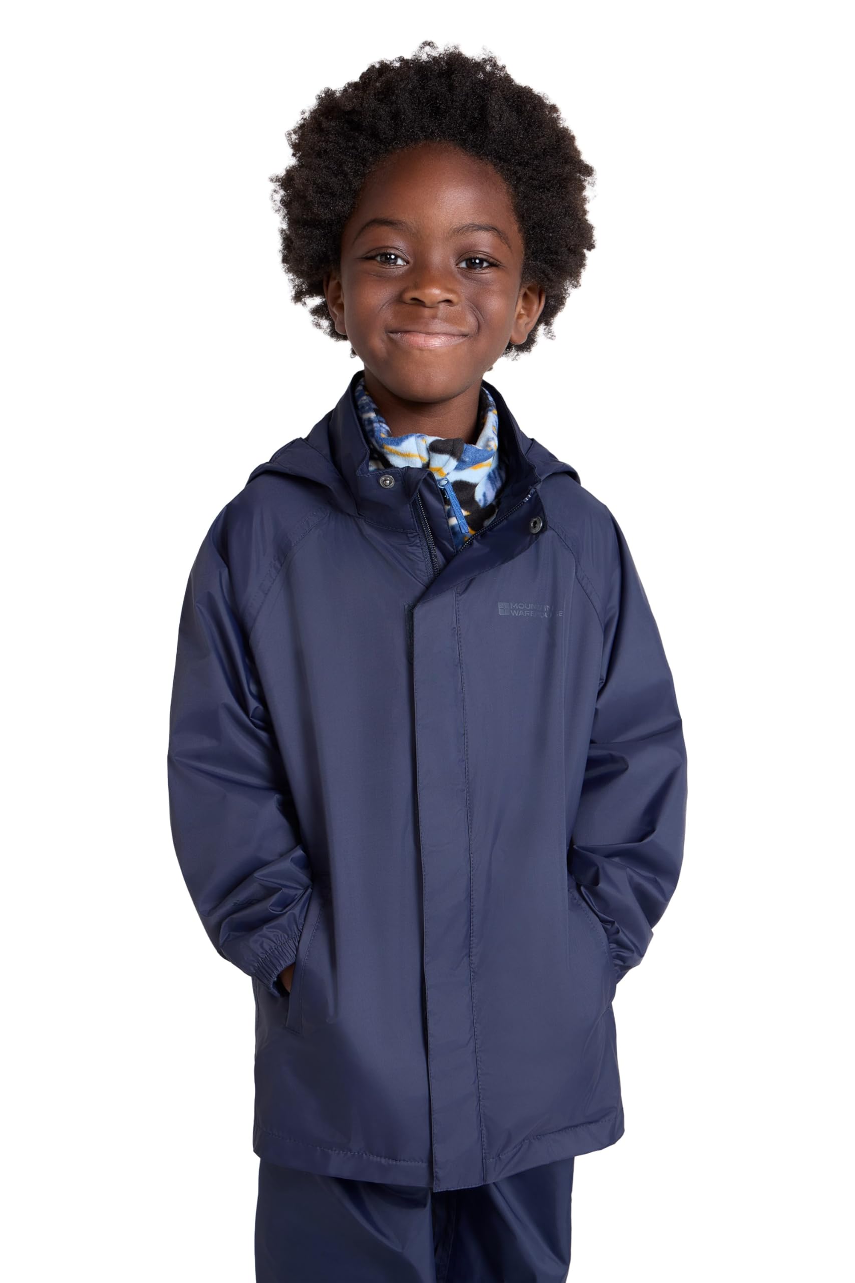Mountain Warehouse Pakka Kids Waterproof Jacket - Wind Resistant, Lightweight,Breathable Rain Coat for Girls & Boys, Packaway Bag - For Rain, Spring Summer