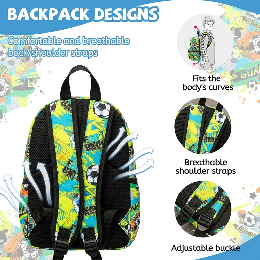 ONLINE ONLY Kids Backpack,3D Football Print School Bags