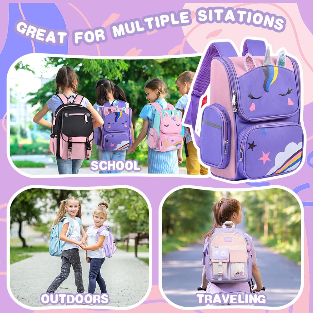 ONLINE ONLY-Backpack, Cute Unicorn School Bags-