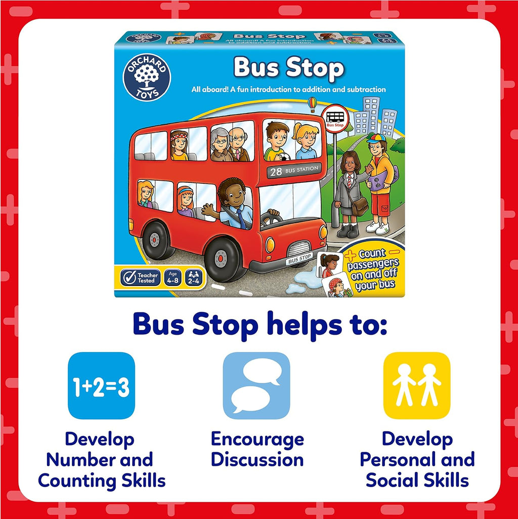 Orchard Toys Bus Stop Game, Educational Addition and Subtraction Maths Game, Teacher Tested, Perfect for Children Aged 4+, Educational Toy Game