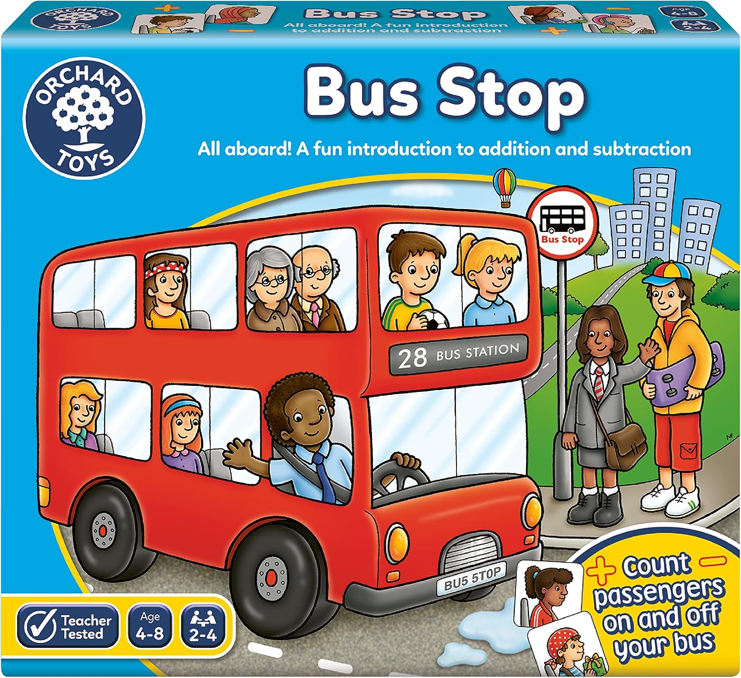 Orchard Toys Bus Stop Game, Educational Addition and Subtraction Maths Game, Teacher Tested, Perfect for Children Aged 4+, Educational Toy Game