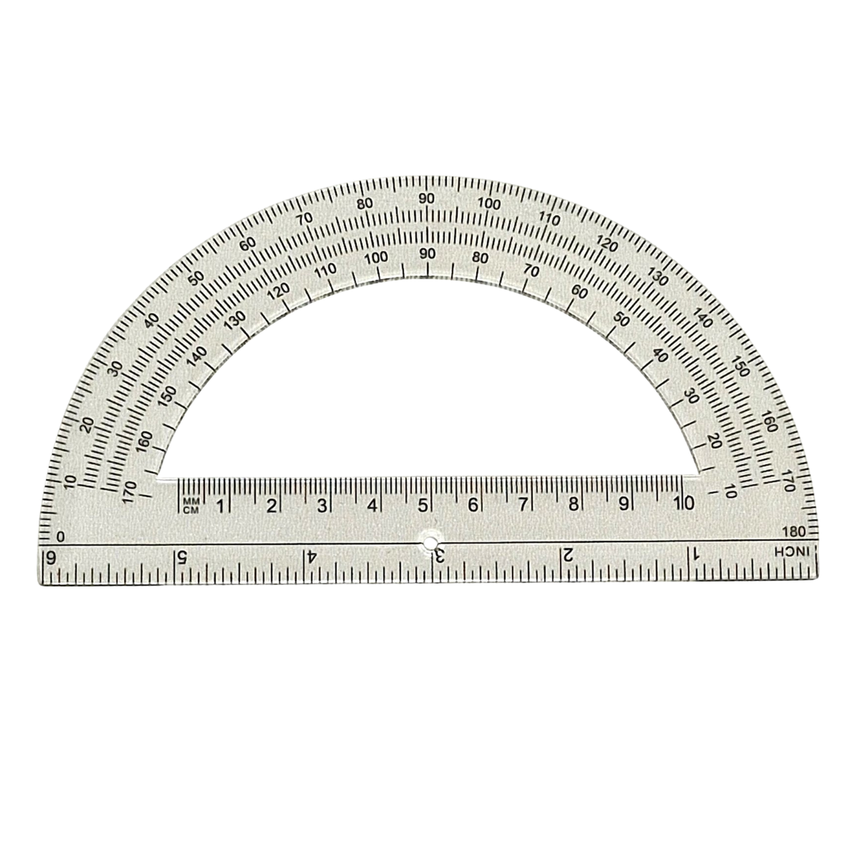 Clear 180° School Protractor