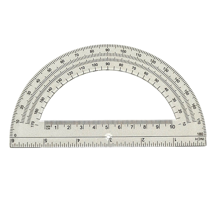 Clear 180° School Protractor
