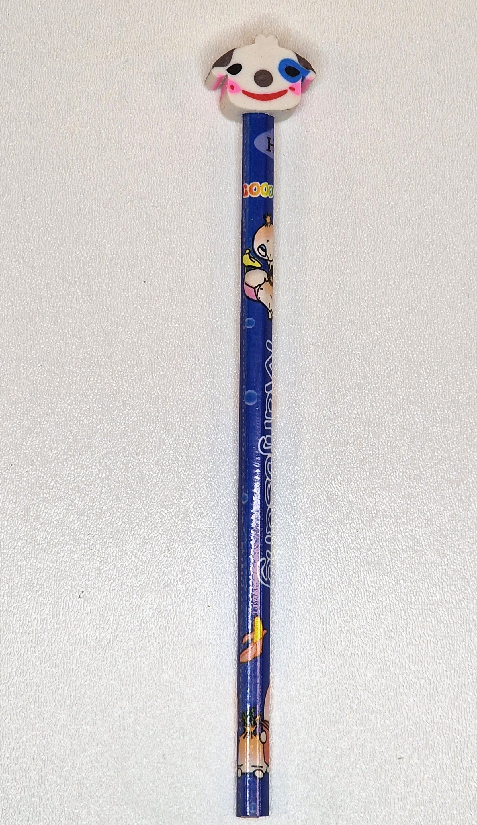 Character Pencil with Eraser Topper – Fun Kids Stationery – Cartoon Design