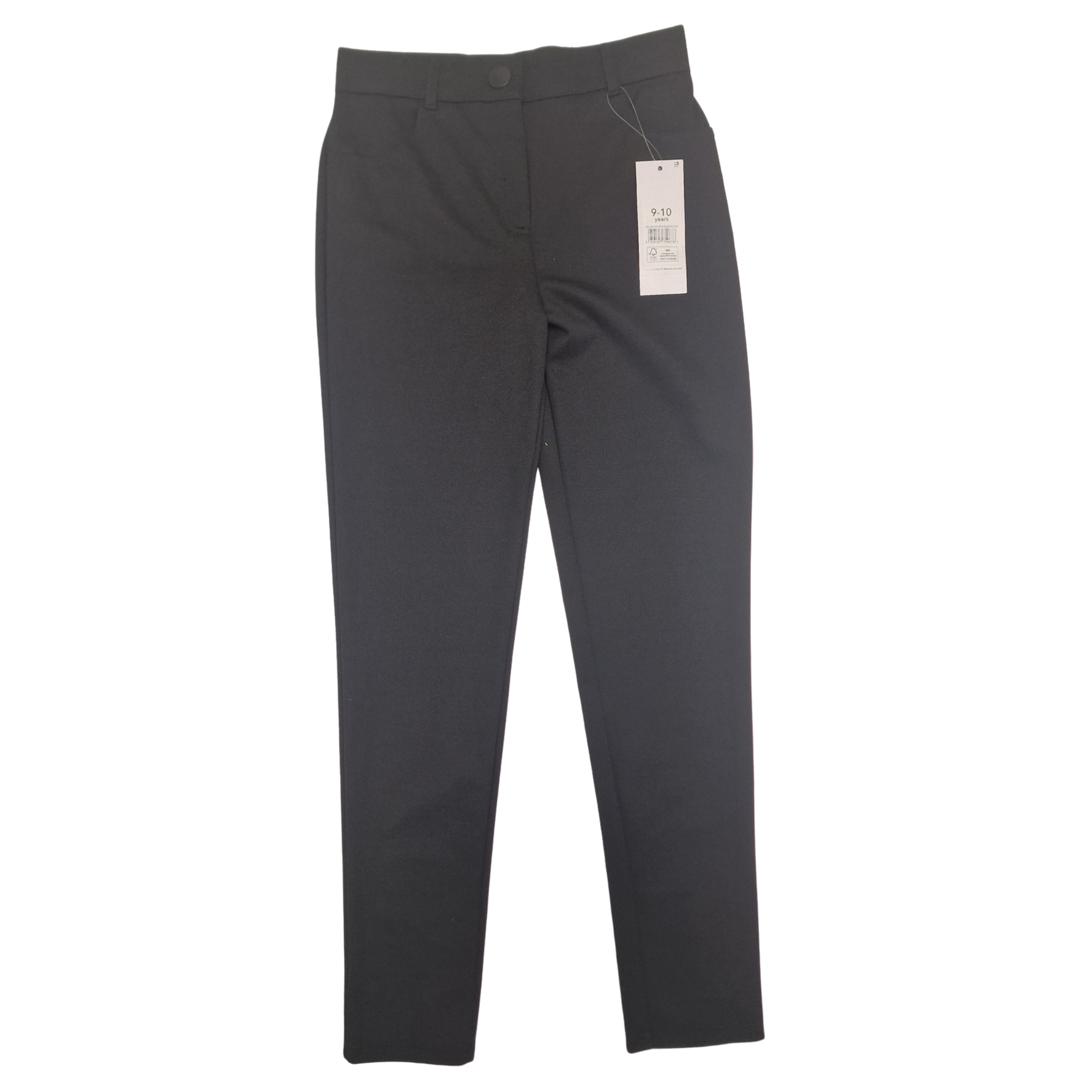Kids Black Skinny-Fit Stretch Trousers