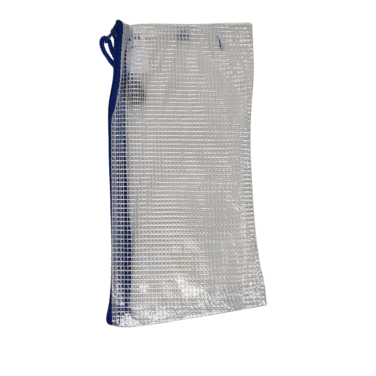Clear Mini Mesh Pencil Case – Blue Zip