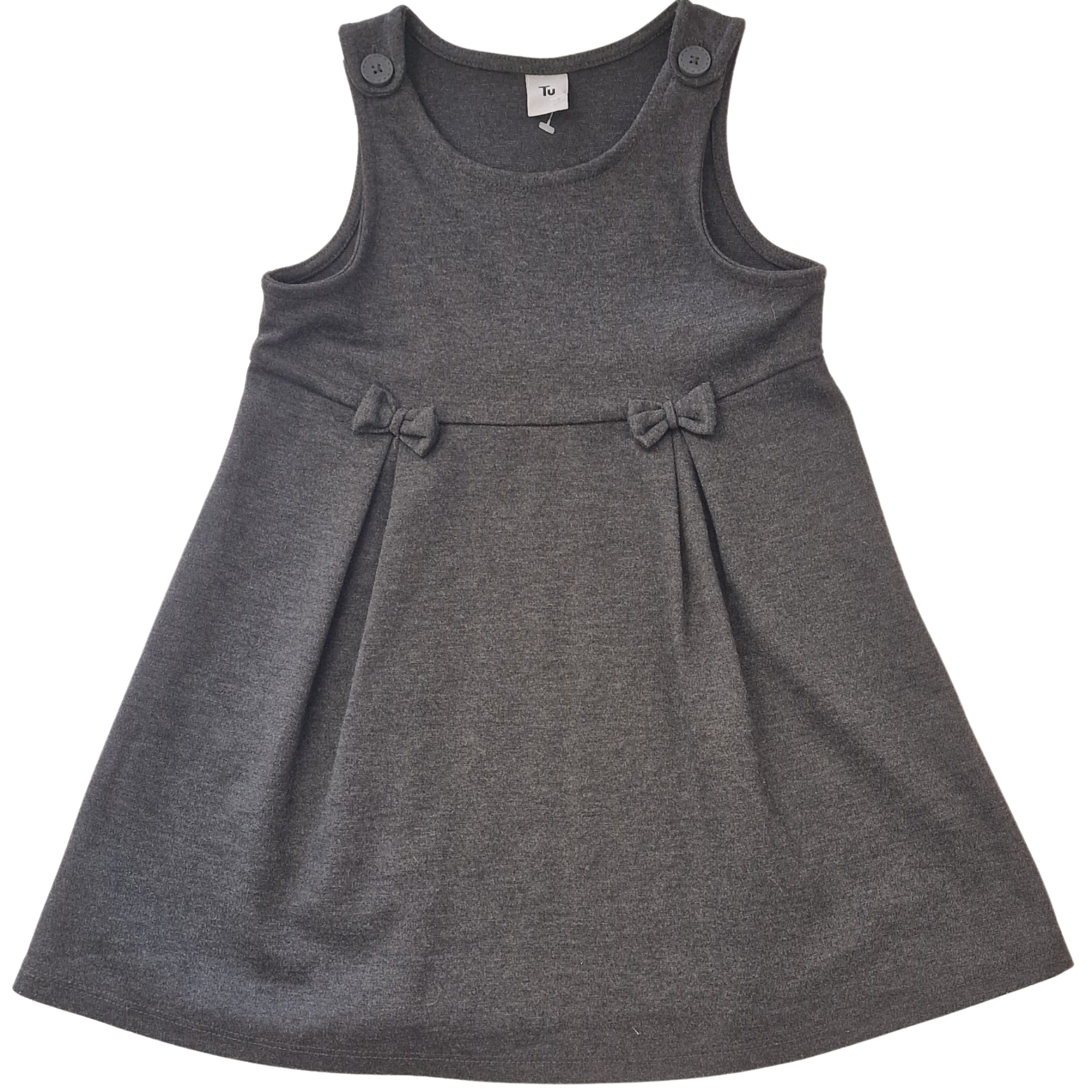 Girls Grey School Pinafore Dress Sleeveless Uniform – Age 3–4 Years