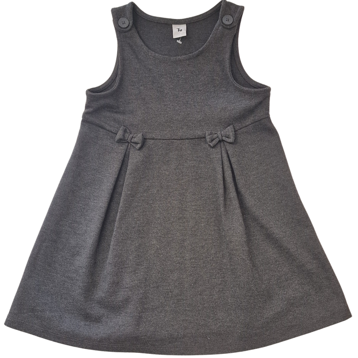 Girls Grey School Pinafore Dress – Age 3–4 Years