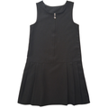 Girls Black Uniform Dress – Zip Front with Star Charm – Pleated School Style – Age 5–6 Years