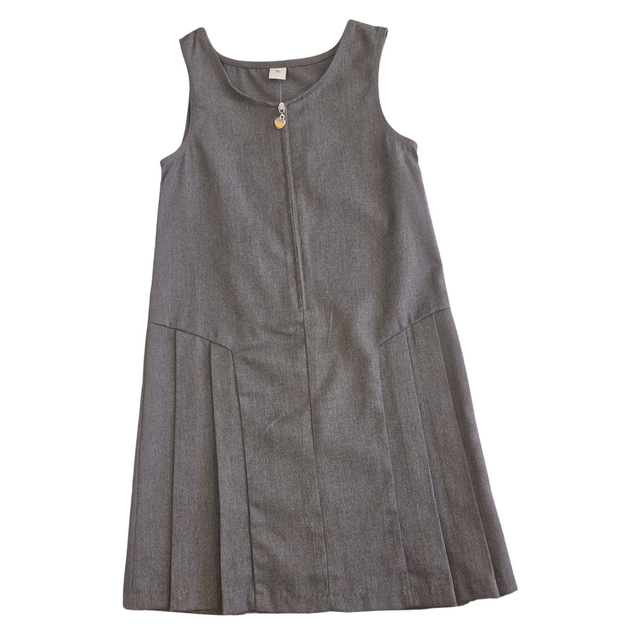 Girls Grey Uniform Pinafore – Zip Front – Smart School Style – Age 9 Years